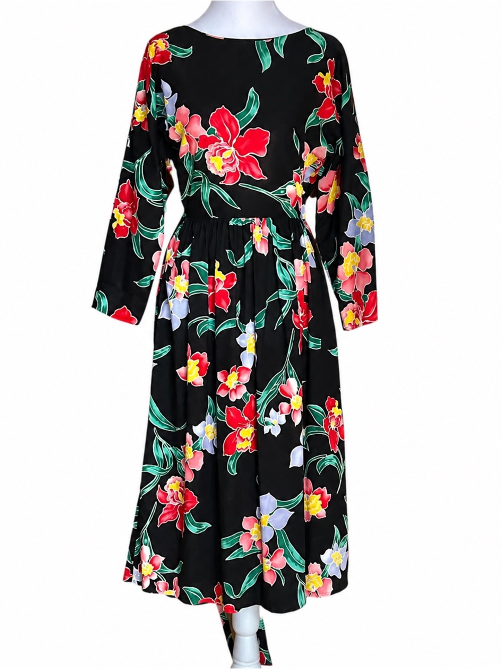 Vintage Barboglio Cristina Jan Vibrant Floral Hawaiian Cotton Dress Size 6